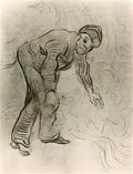 van gogh sketch of a stooping man 1890 Art A4 Photo Print