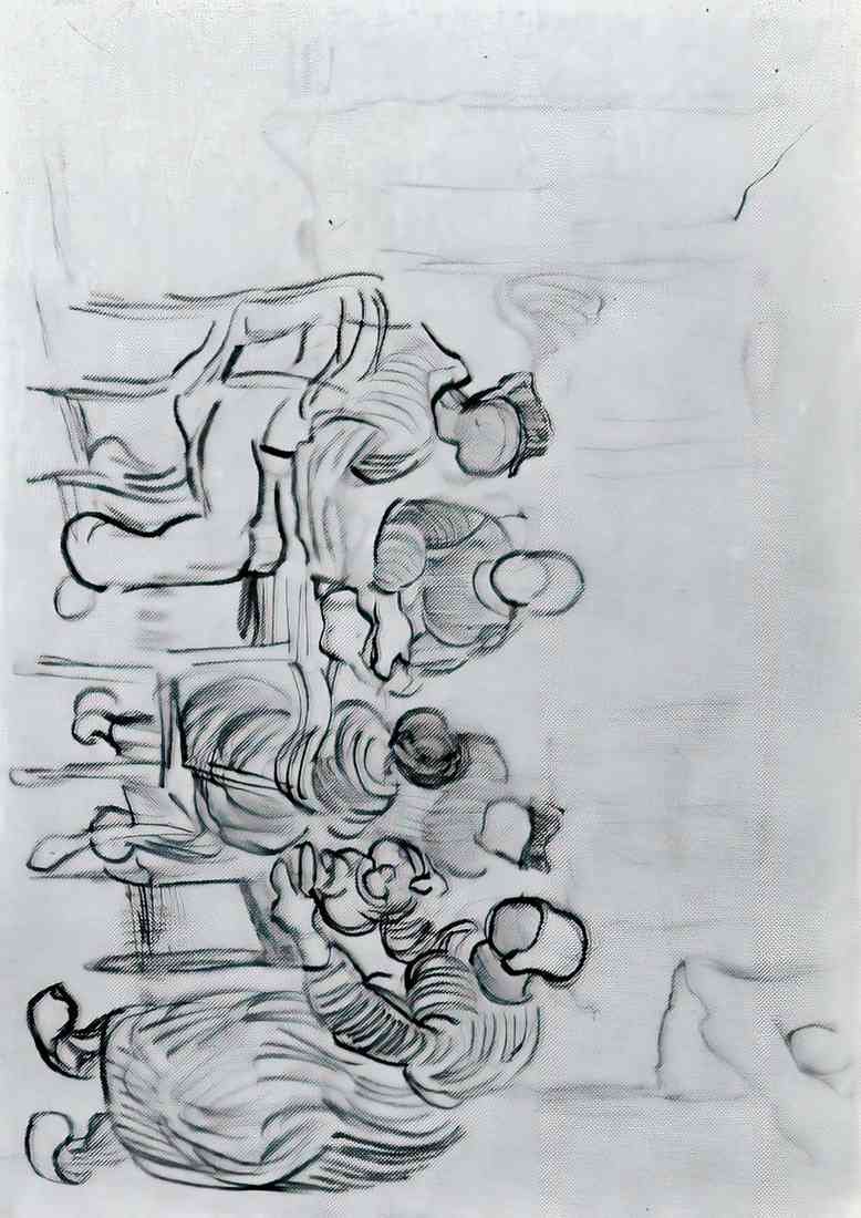 van gogh sketch of the painting the potato eaters A4 Photo Print