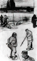 van gogh sketches of the old tower and figures 1885 Art A4 Photo Print