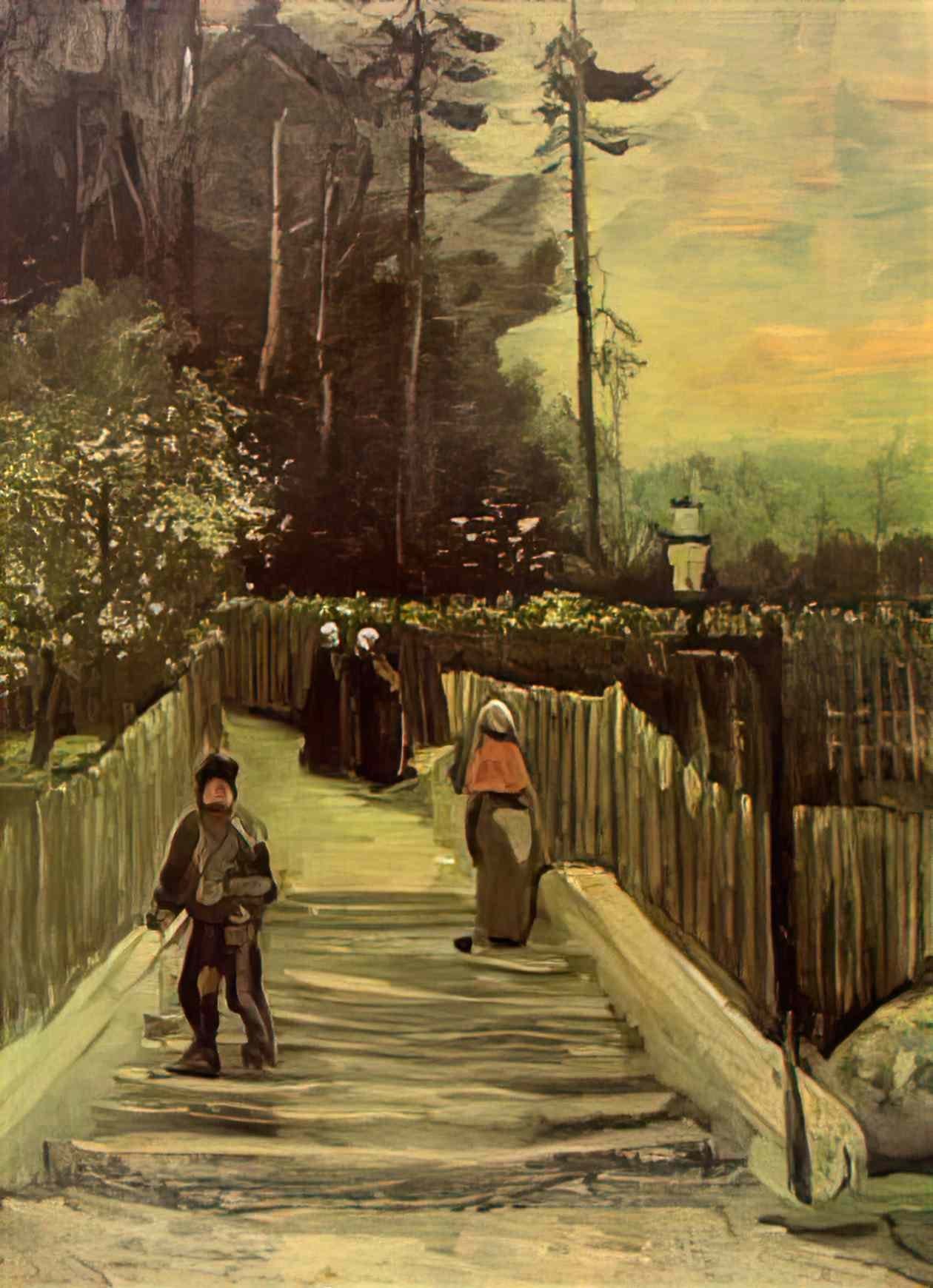 van gogh sloping path in montmartre 1886 Art A4 Photo Print