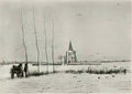 van gogh snowy landscape with the old tower 1883 Art A4 Photo Print