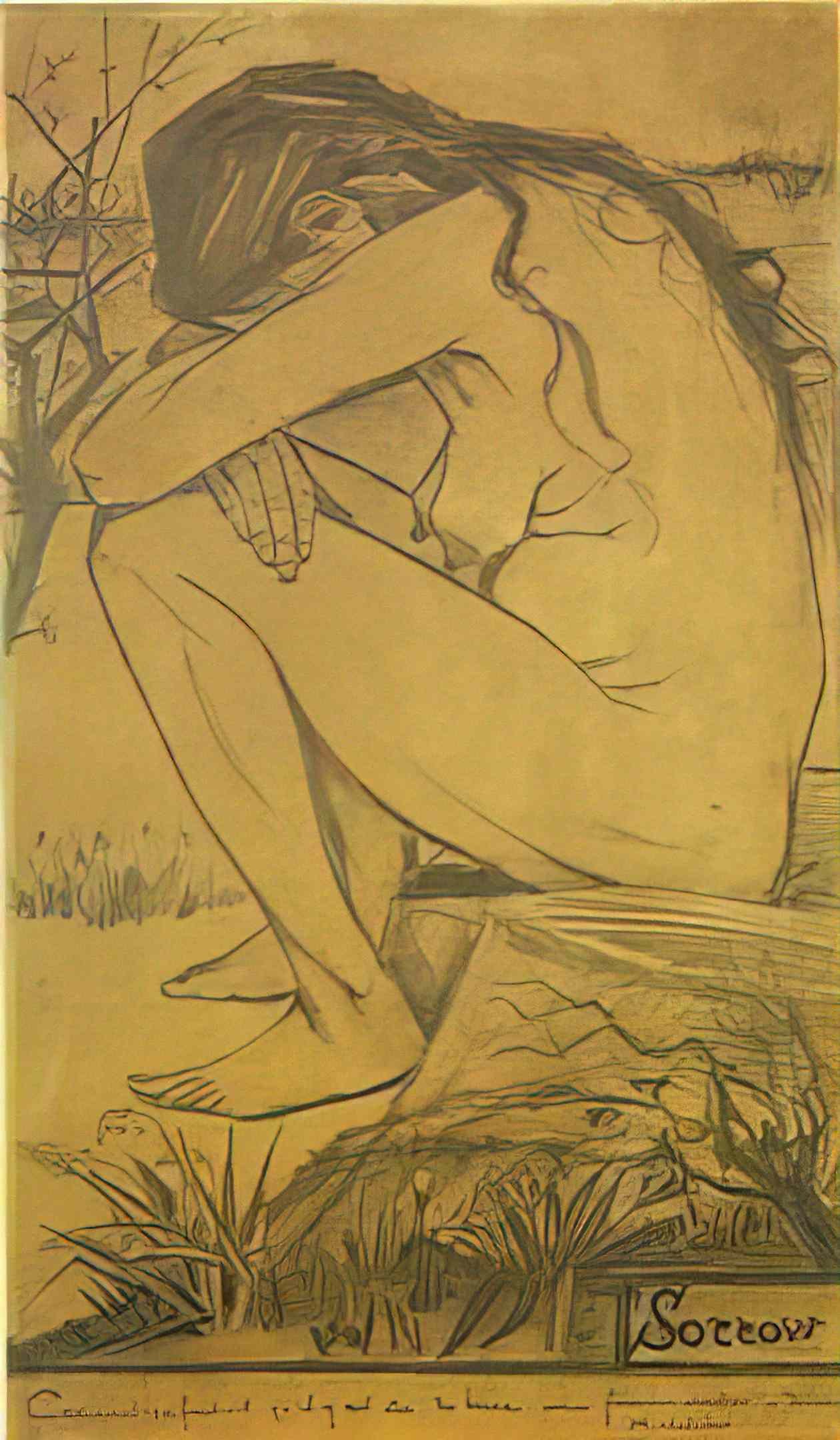 van gogh sorrow 1882 1 Art A4 Photo Print