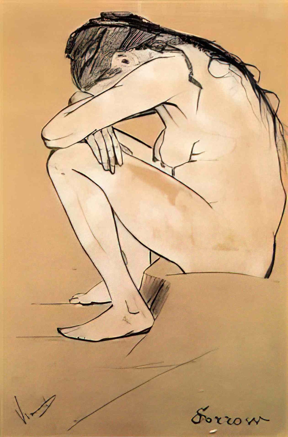 van gogh sorrow 1882 2 Art A4 Photo Print