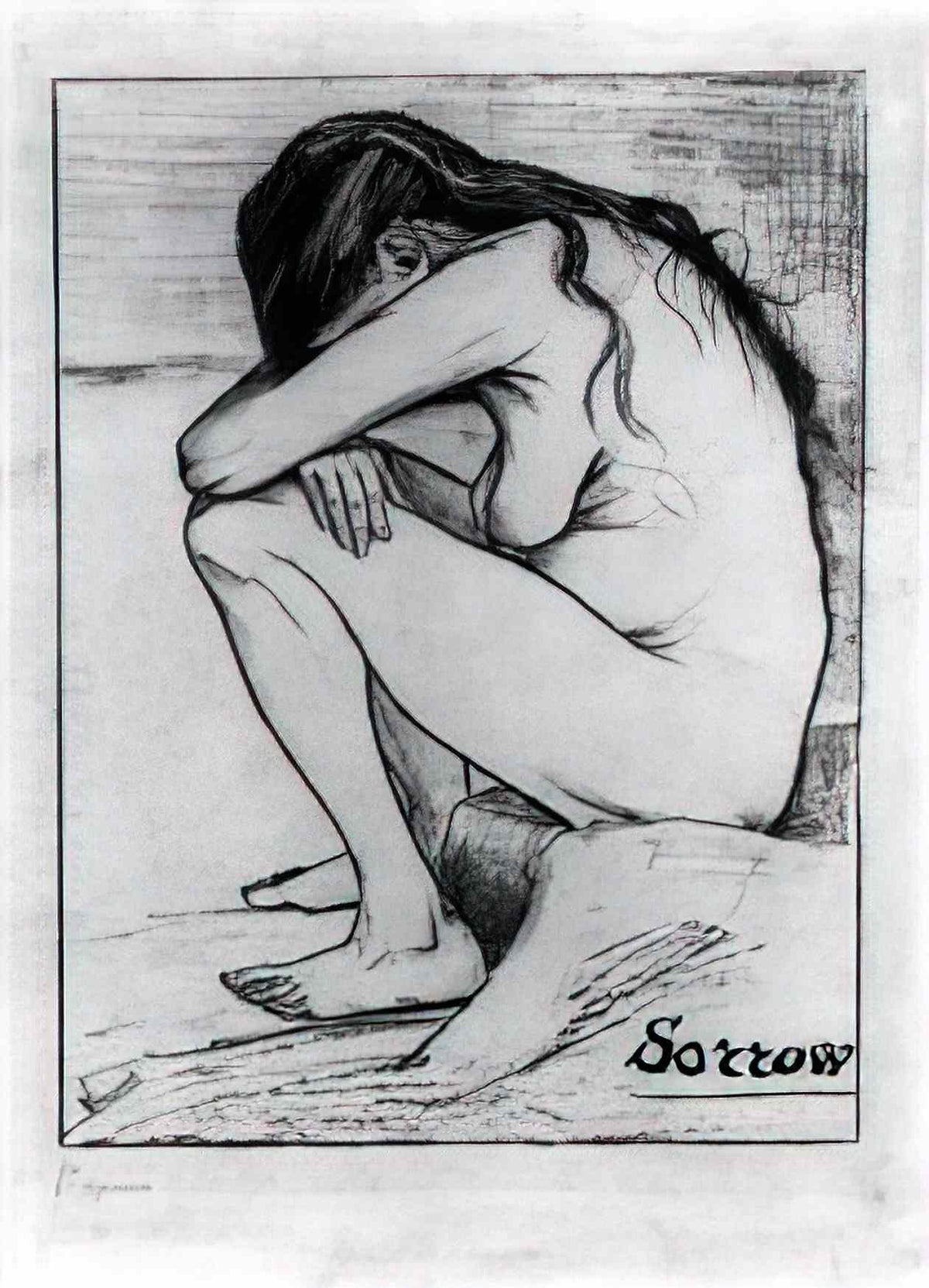 van gogh sorrow 1882 Art A4 Photo Print