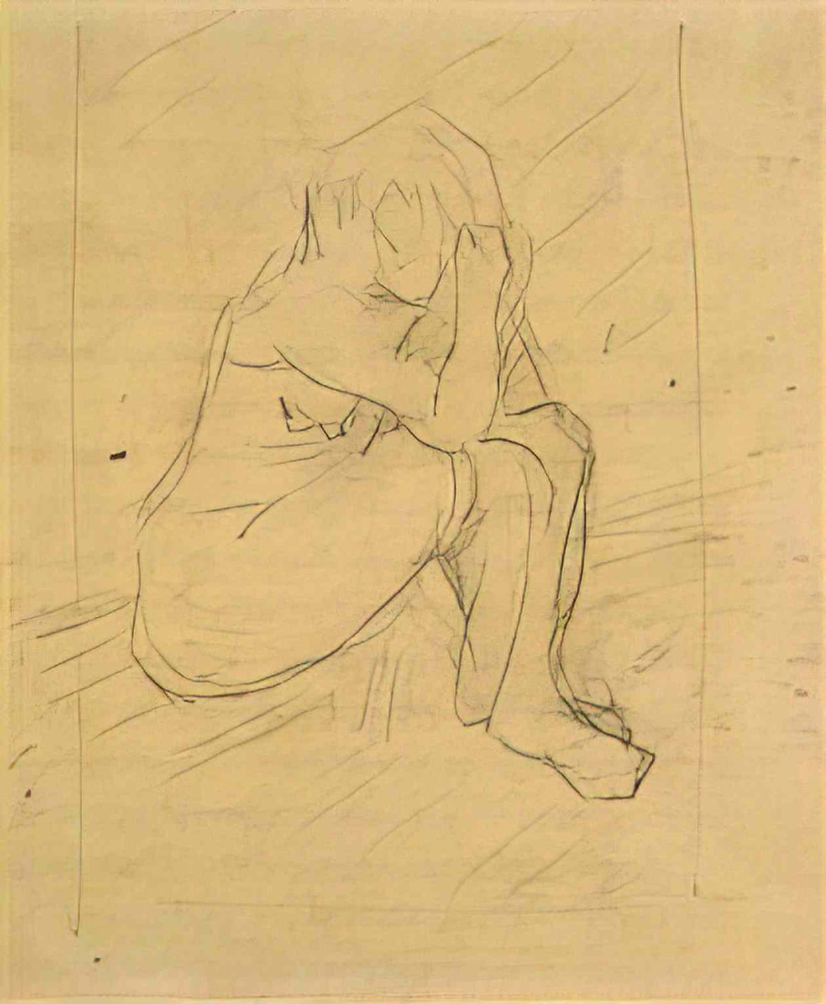 van gogh sorrowing woman 1887 Art A4 Photo Print