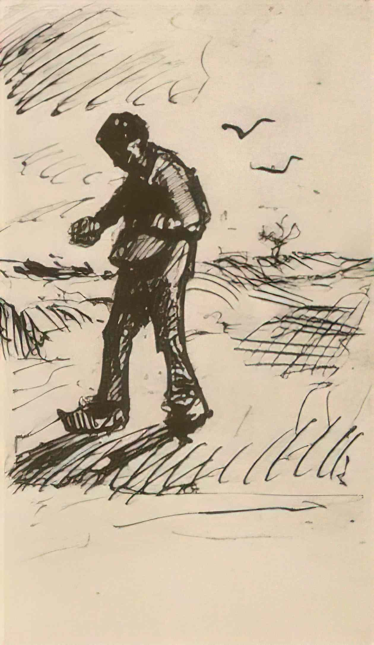 van gogh sower facing left Art A4 Photo Print