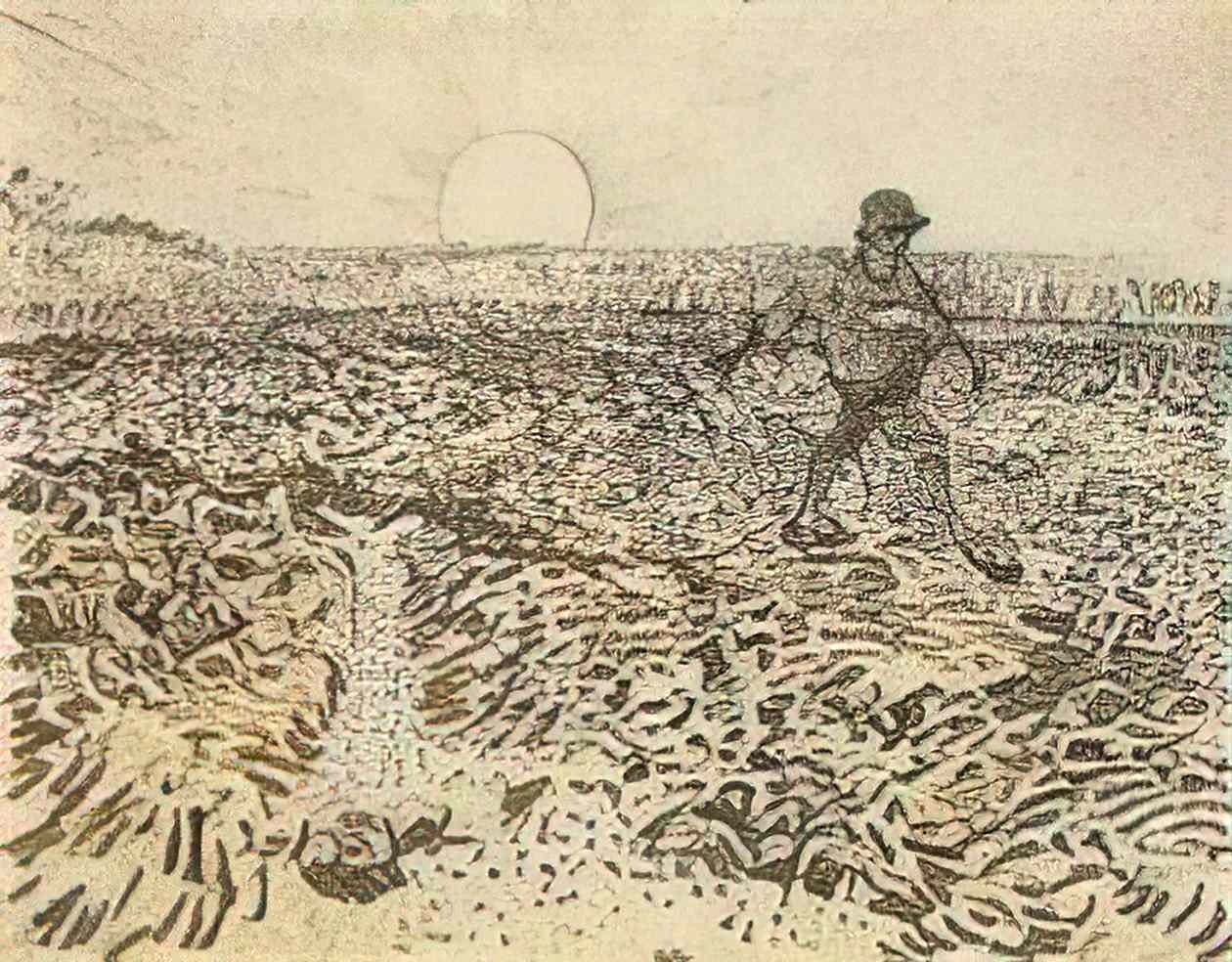 van gogh sower with setting sun 1888 Art A4 Photo Print