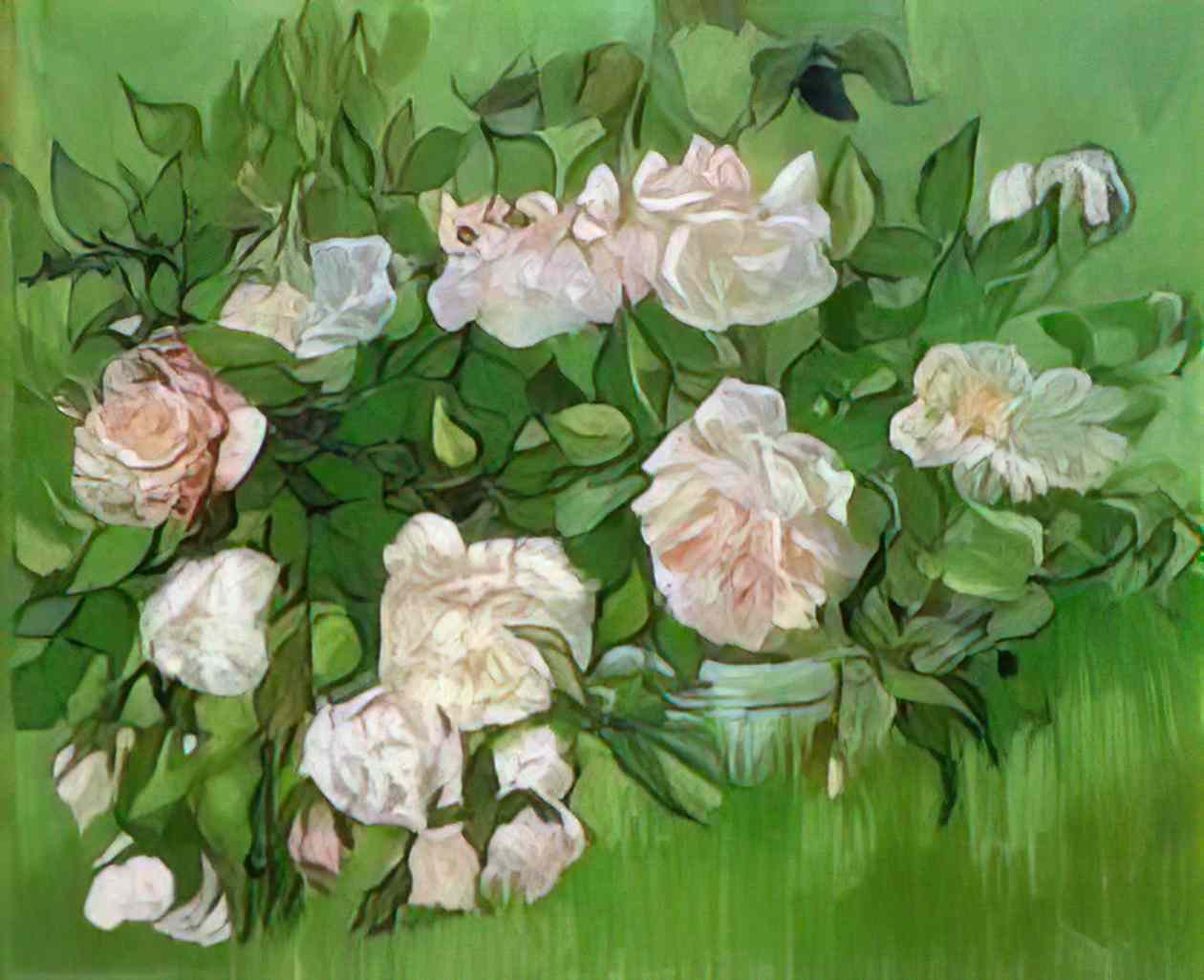 van gogh still life pink roses 1890 Art A4 Photo Print