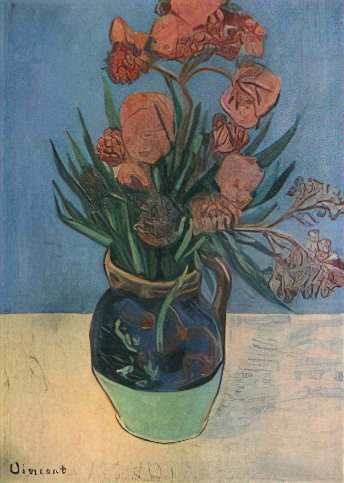 van gogh still life vase with oleanders 1888 Art A4 Photo Print