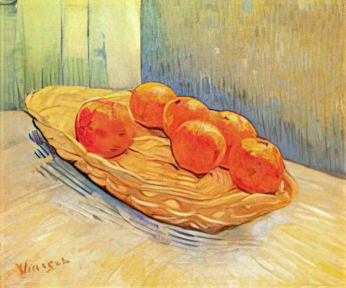 van gogh still life with basket and six oranges 1888 Art A4 Photo Print