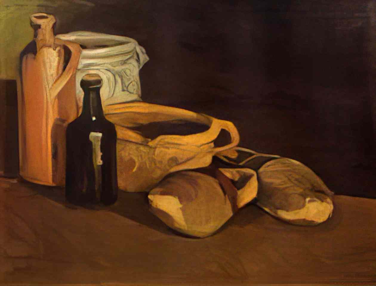 van gogh still life with clogs and pots 1884 Art A4 Photo Print