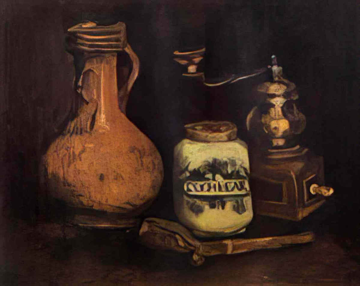 van gogh still life with coffee mill pipe case and jug 1884 Art A4 Photo Print