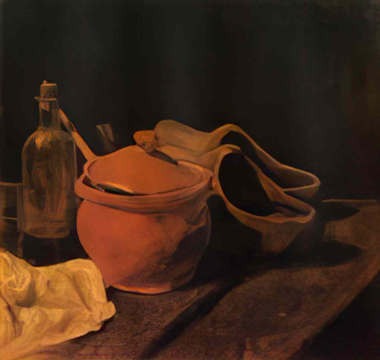 van gogh still life with earthenware bottle and clogs 1885 Art A4 Photo Print