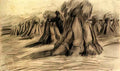 van gogh stooks and a peasant stacking sheaves 1885 Art A4 Photo Print