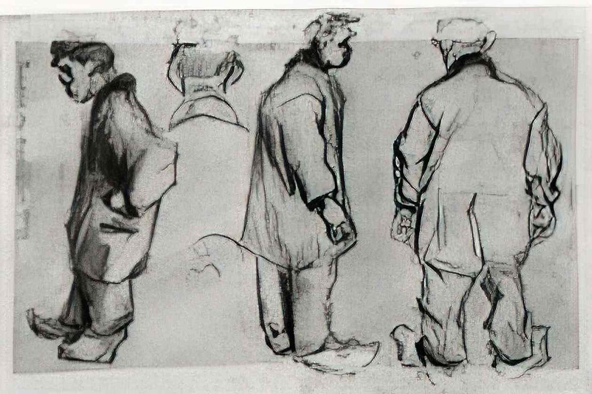 van gogh studies of three peasants and a head 1885 Art A4 Photo Print