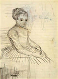 van gogh study for woman sitting by a cradle 1887 Art A4 Photo Print