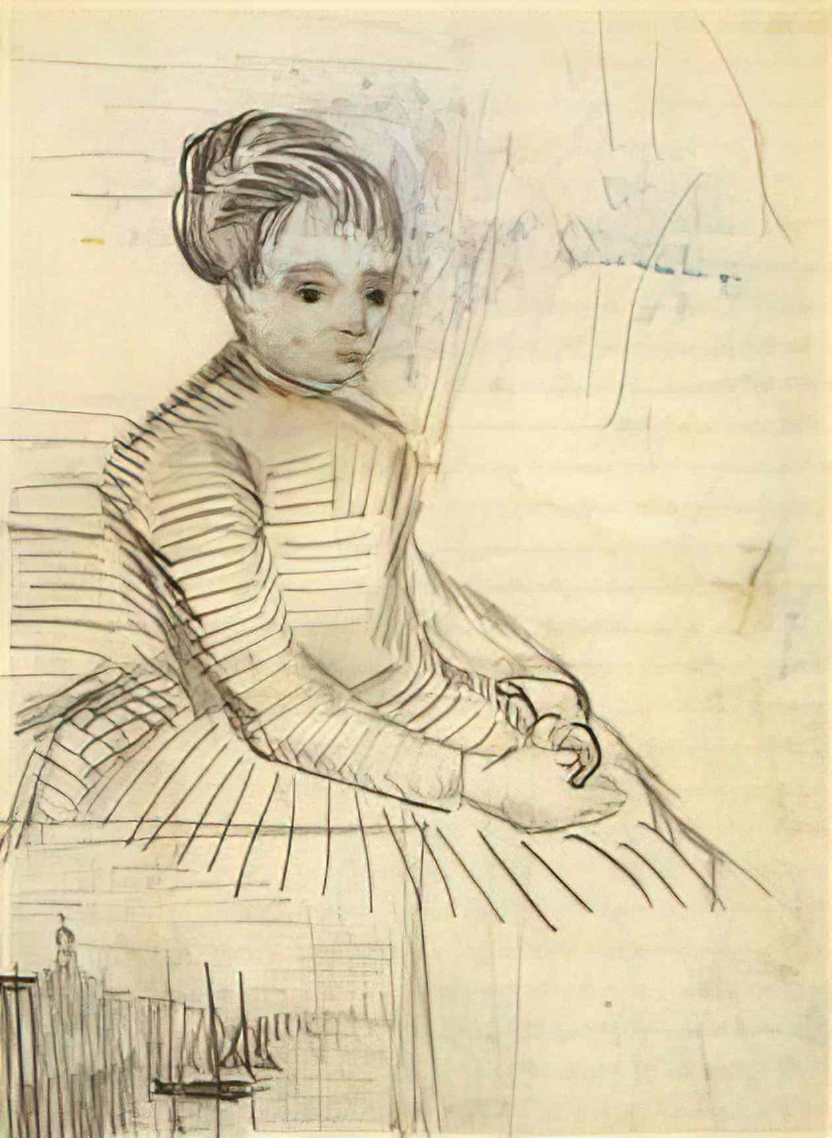 van gogh study for woman sitting by a cradle 1887 Art A4 Photo Print