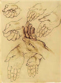 van gogh study sheet with seven hands 1885 Art A4 Photo Print