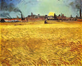 van gogh summer evening wheatfield with setting sun 1888 Art A4 Photo Print