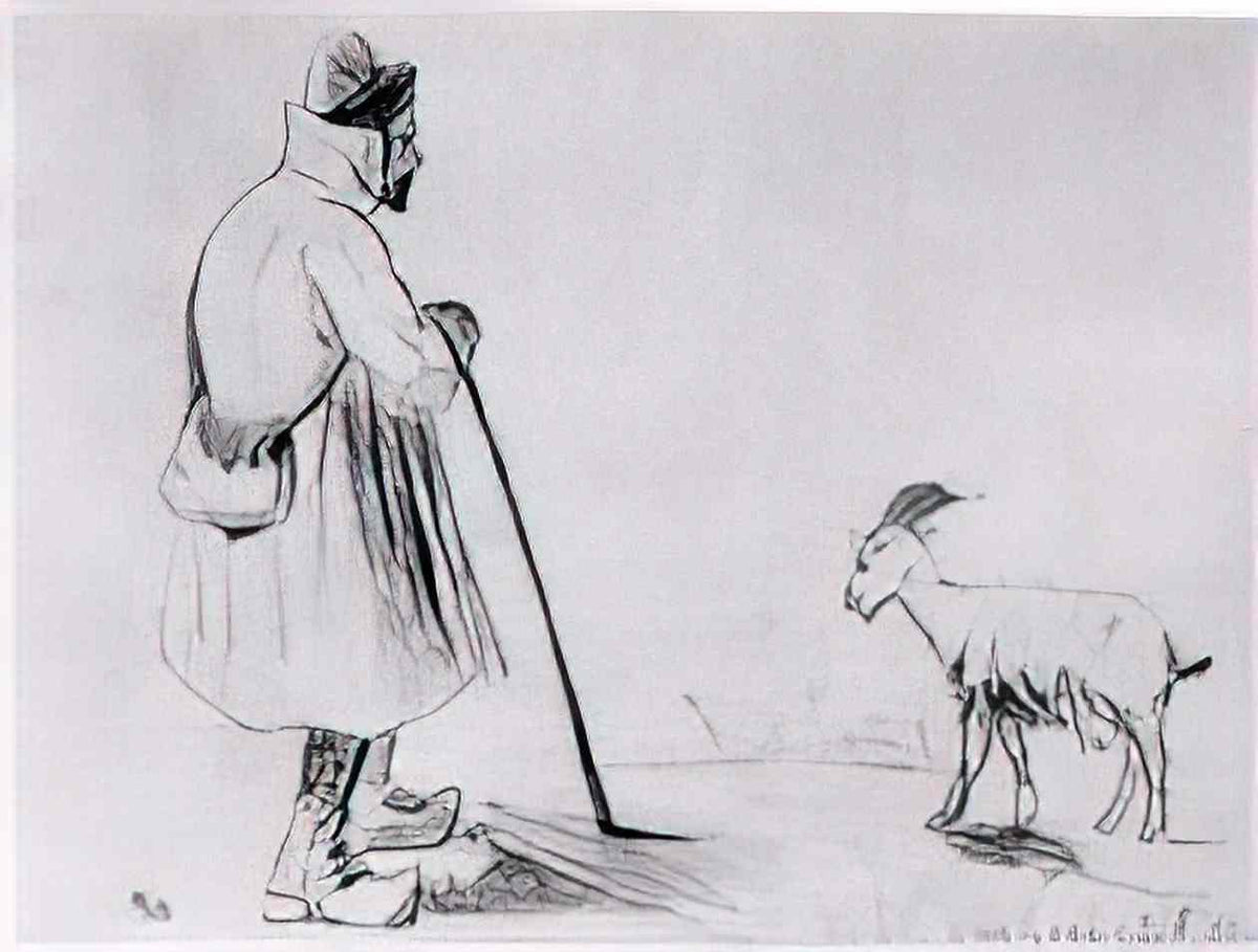 van gogh the goat herd 1862 Art A4 Photo Print