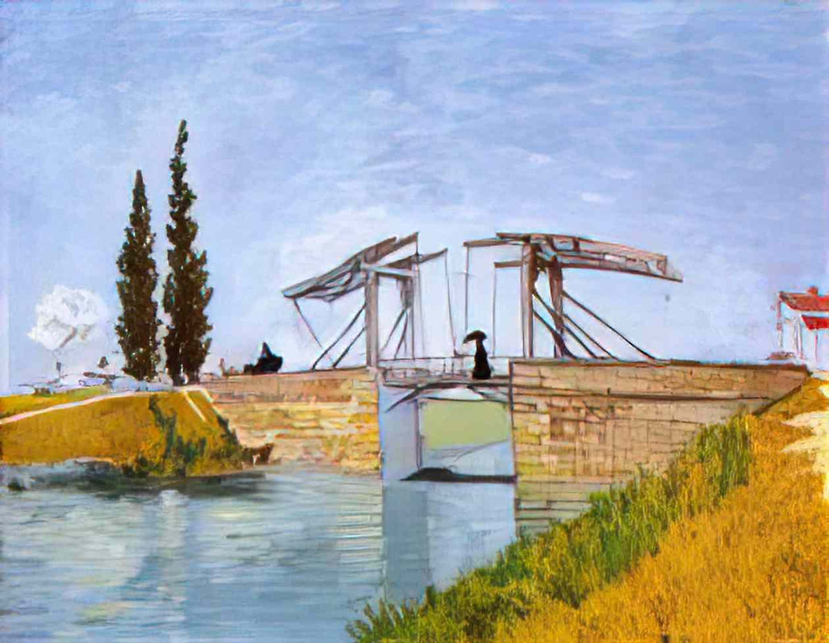 van gogh the langlois bridge 1888 Art A4 Photo Print
