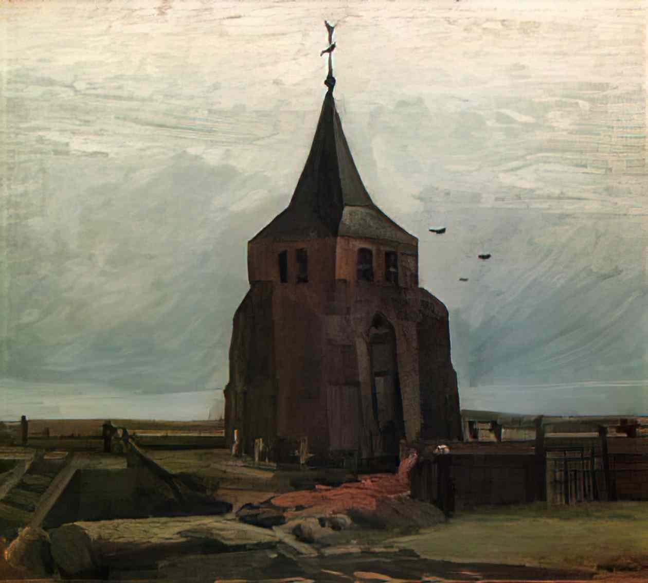 van gogh the old tower 1884 Art A4 Photo Print