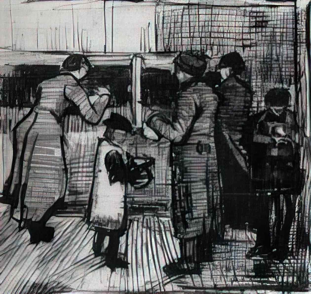 van gogh the public soup kitchen 1883 Art A4 Photo Print