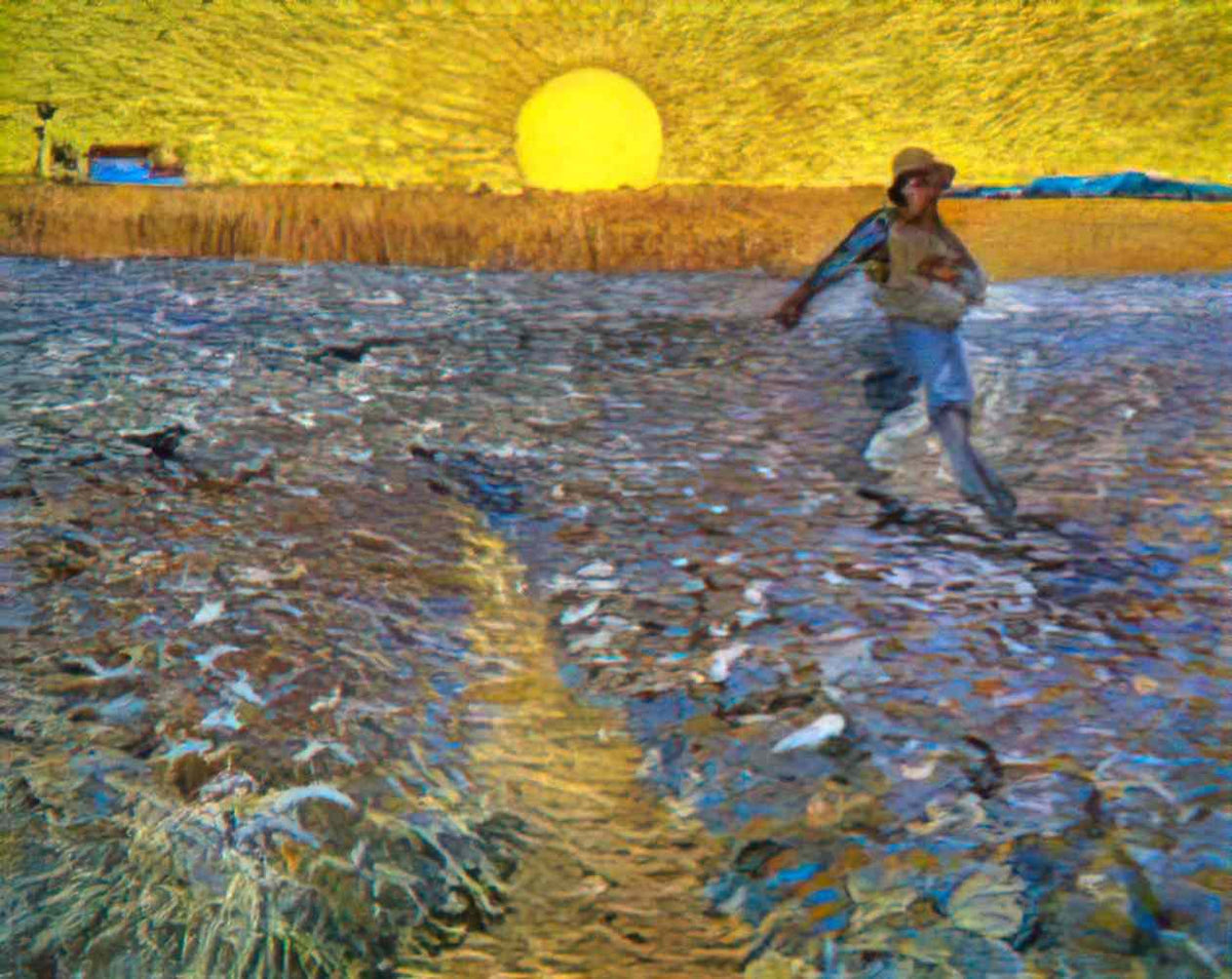 van gogh the sower sower with setting sun 1888 Art A4 Photo Print