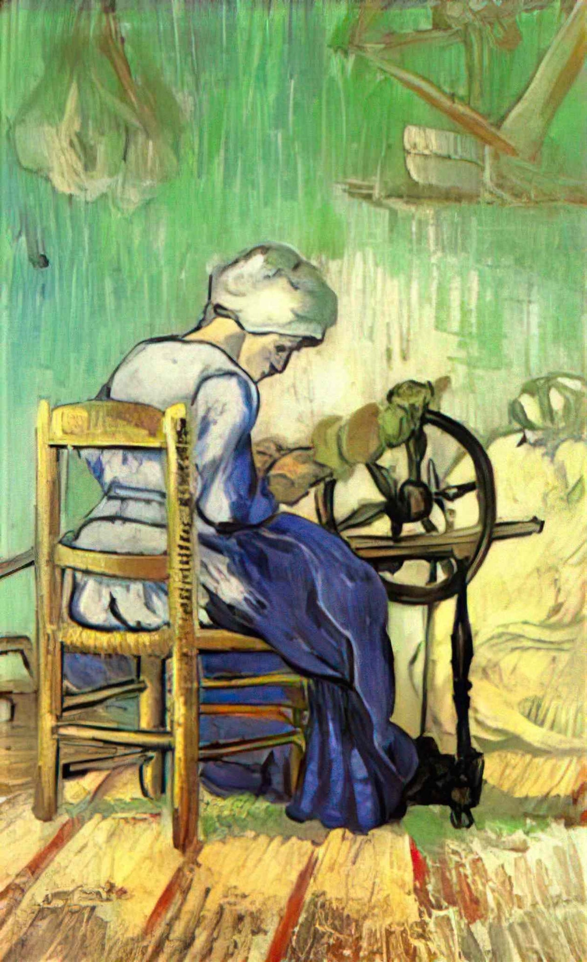 van gogh the spinner after millet 1889 Art A4 Photo Print