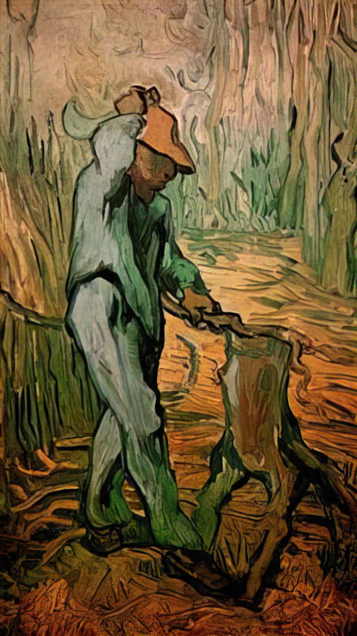 van gogh the woodcutter after millet 1890 Art A4 Photo Print