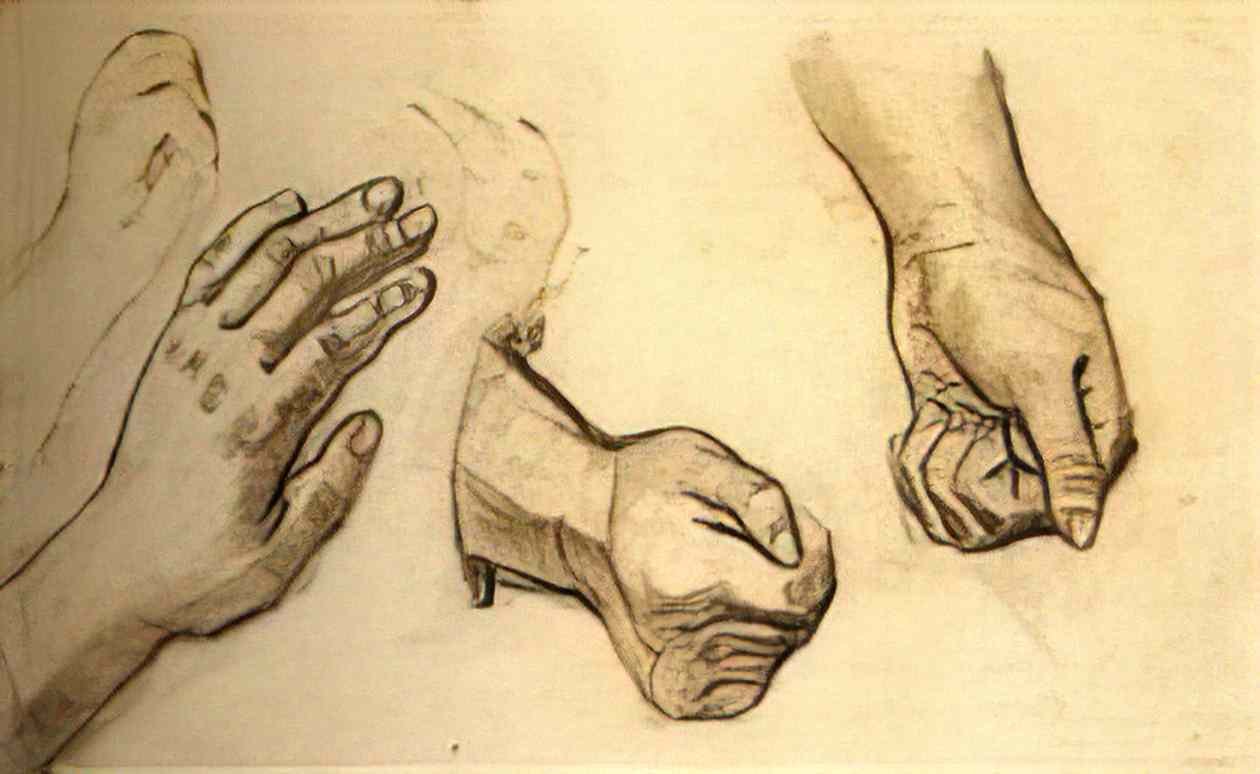 van gogh three hands 2 Art A4 Photo Print