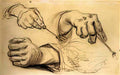 van gogh three hands two holding forks Art A4 Photo Print