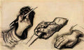 van gogh three hands two with knives Art A4 Photo Print