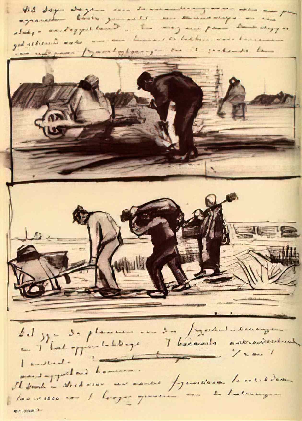 van gogh three persons returning from the potato field 1883 Art A4 Photo Print