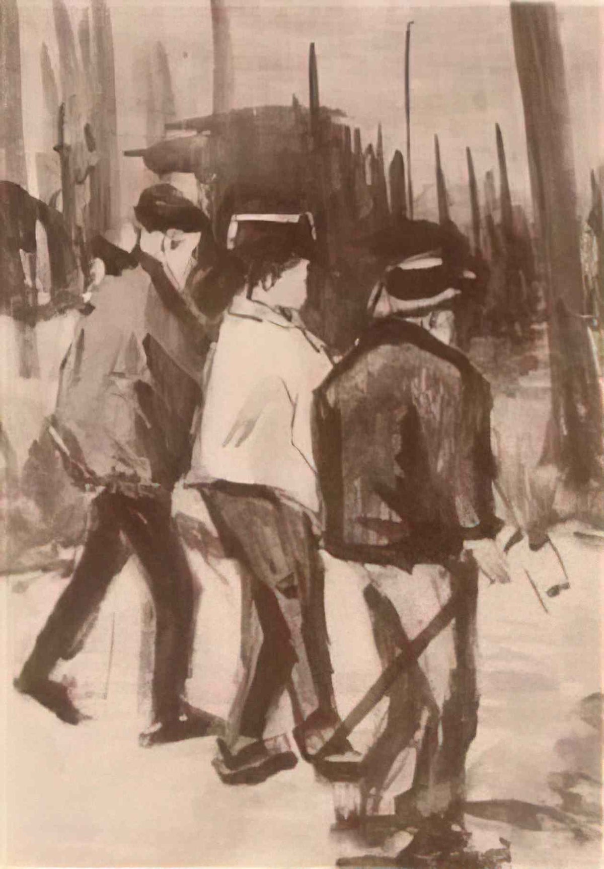 van gogh three woodcutters walking 1884 Art A4 Photo Print