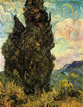 van gogh two cypresses 1889 Art A4 Photo Print