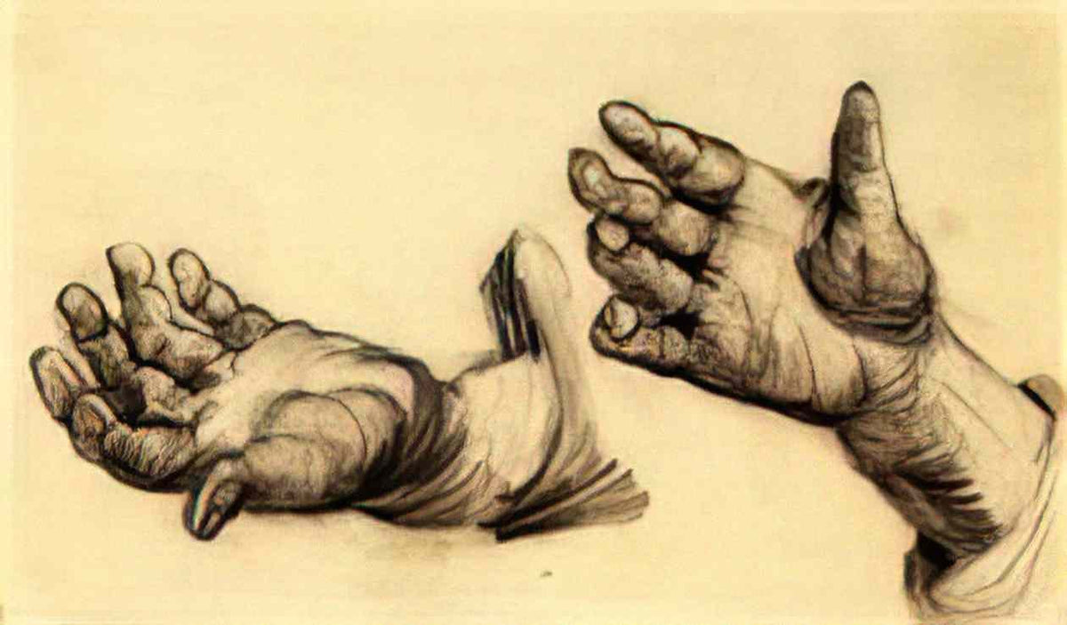 van gogh two hands Art A4 Photo Print