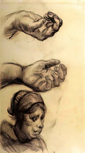 van gogh two hands and a woman s head Art A4 Photo Print