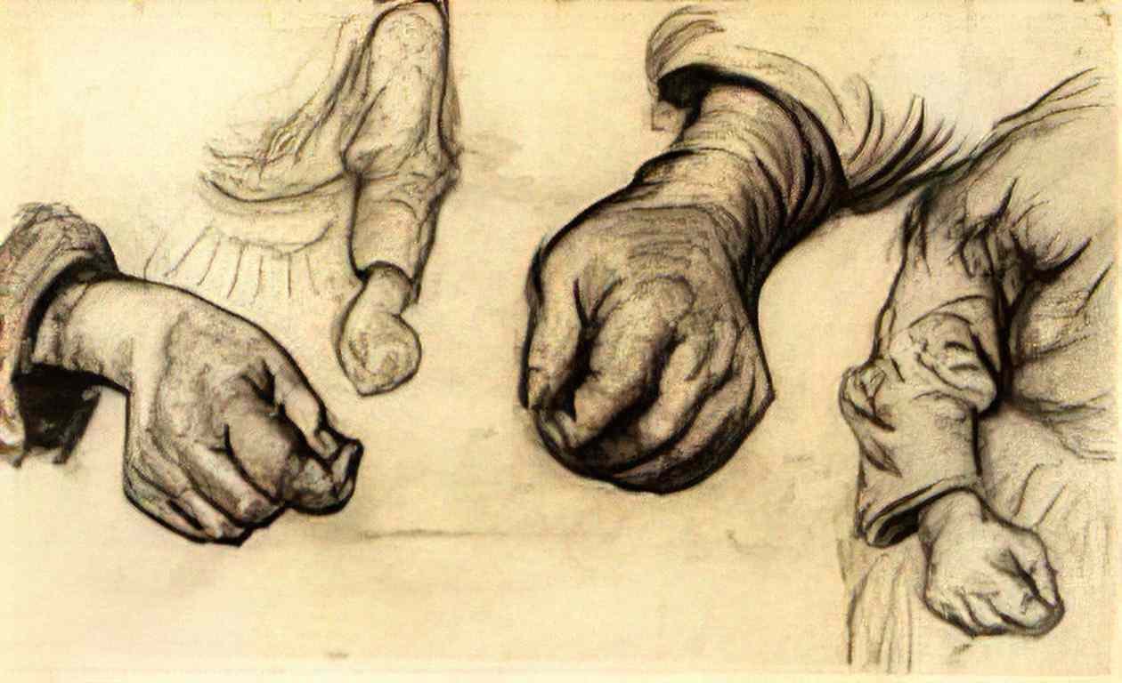 van gogh two hands and two arms Art A4 Photo Print