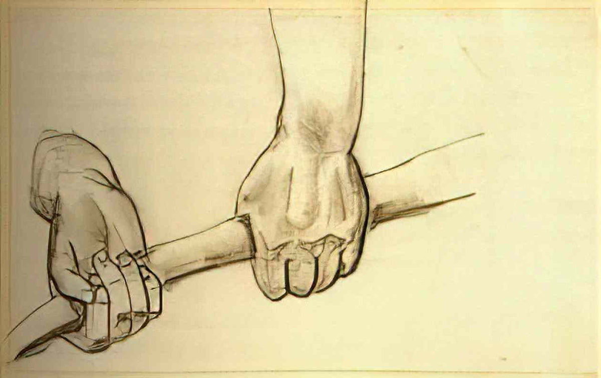 van gogh two hands with a stick Art A4 Photo Print
