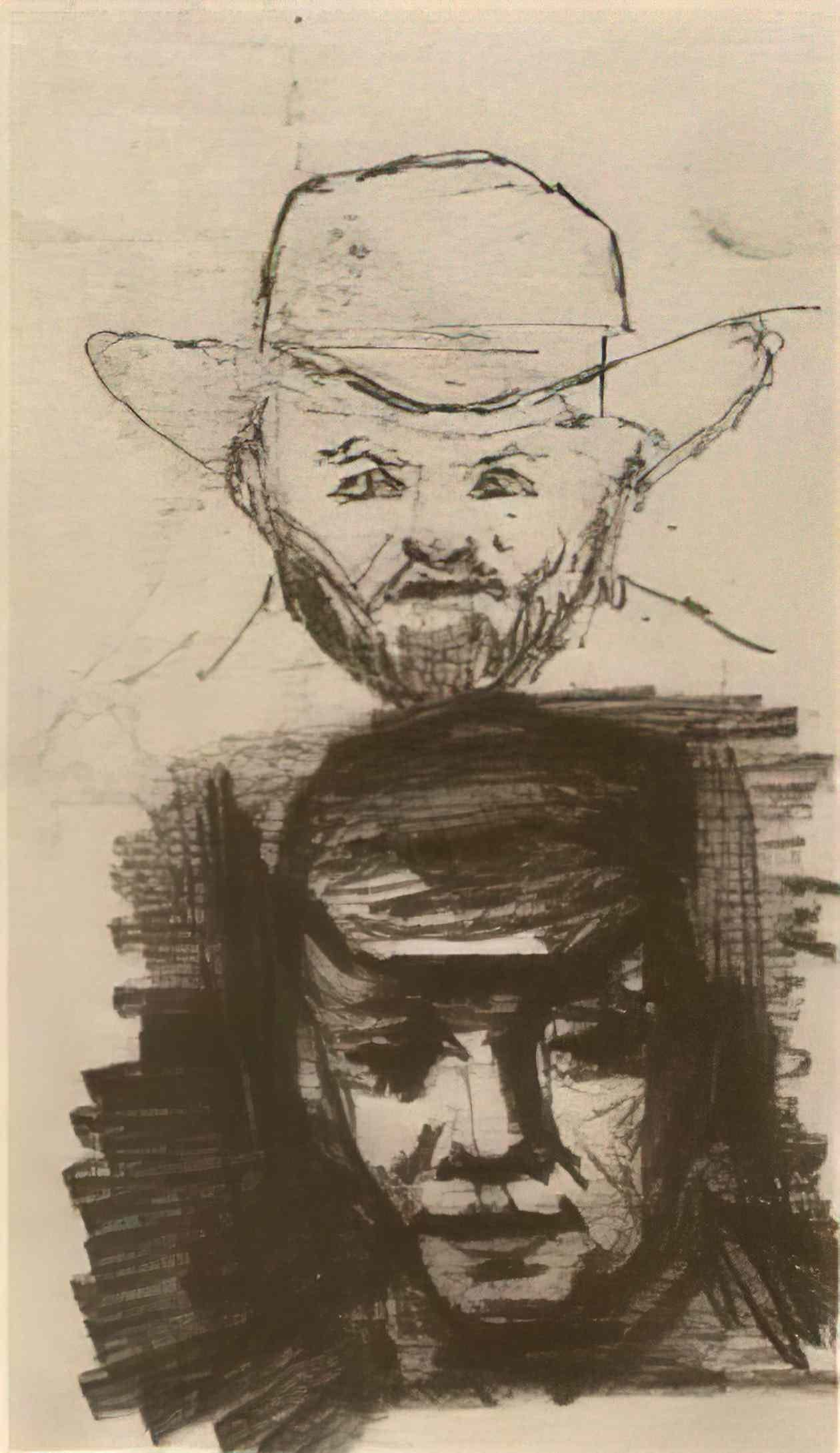 van gogh two heads man with beard and hat peasant with cap Art A4 Photo Print