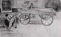 van gogh two men with a four wheeled wagon 1882 Art A4 Photo Print