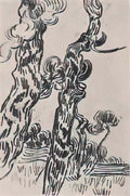 van gogh two pinetrees 1889 Art A4 Photo Print