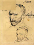 van gogh two self portraits and several details 1886 Art A4 Photo Print