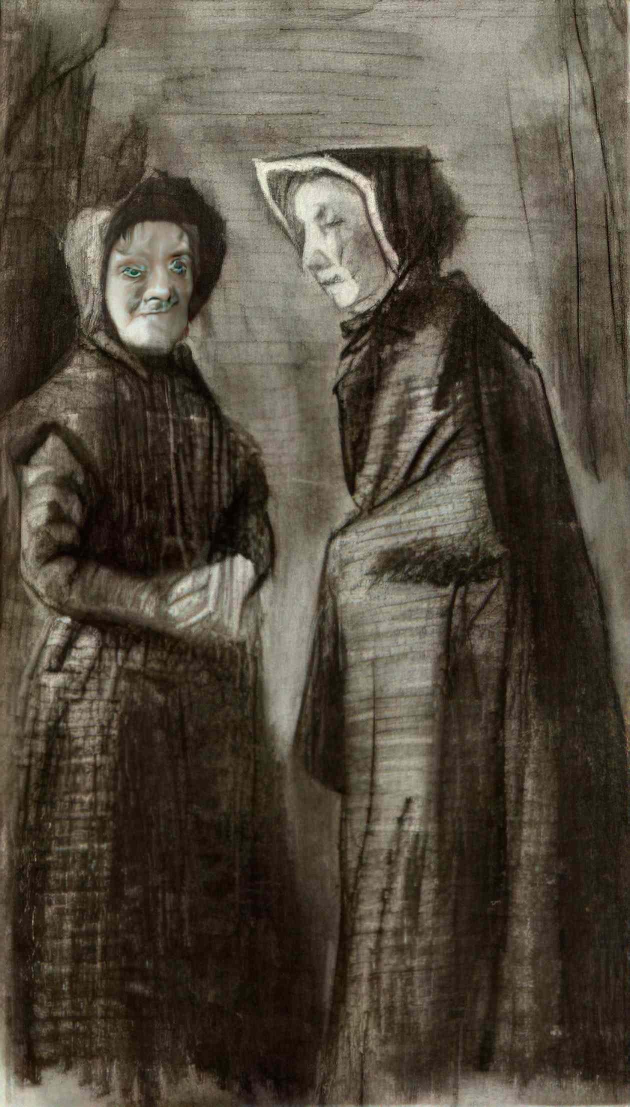 van gogh two women 1882 Art A4 Photo Print