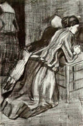 van gogh two women kneeling 1883 Art A4 Photo Print
