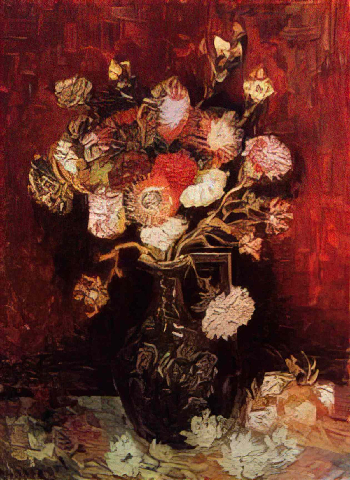 van gogh vase with asters and phlox 1886 Art A4 Photo Print
