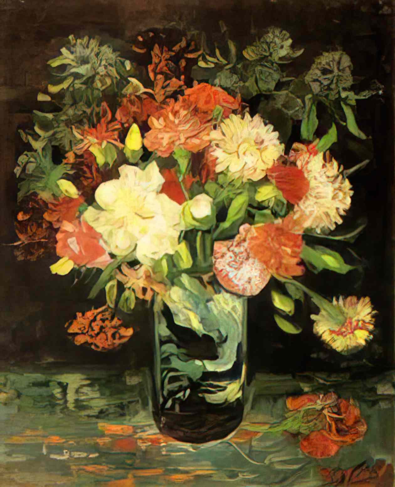van gogh vase with carnations 1886 2 Art A4 Photo Print