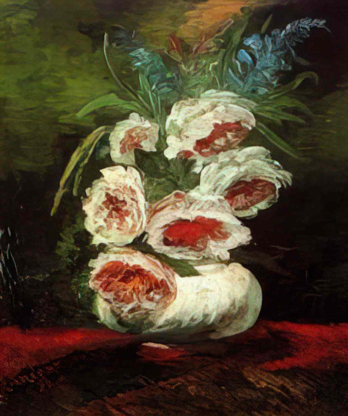 van gogh vase with peonies 1886 Art A4 Photo Print