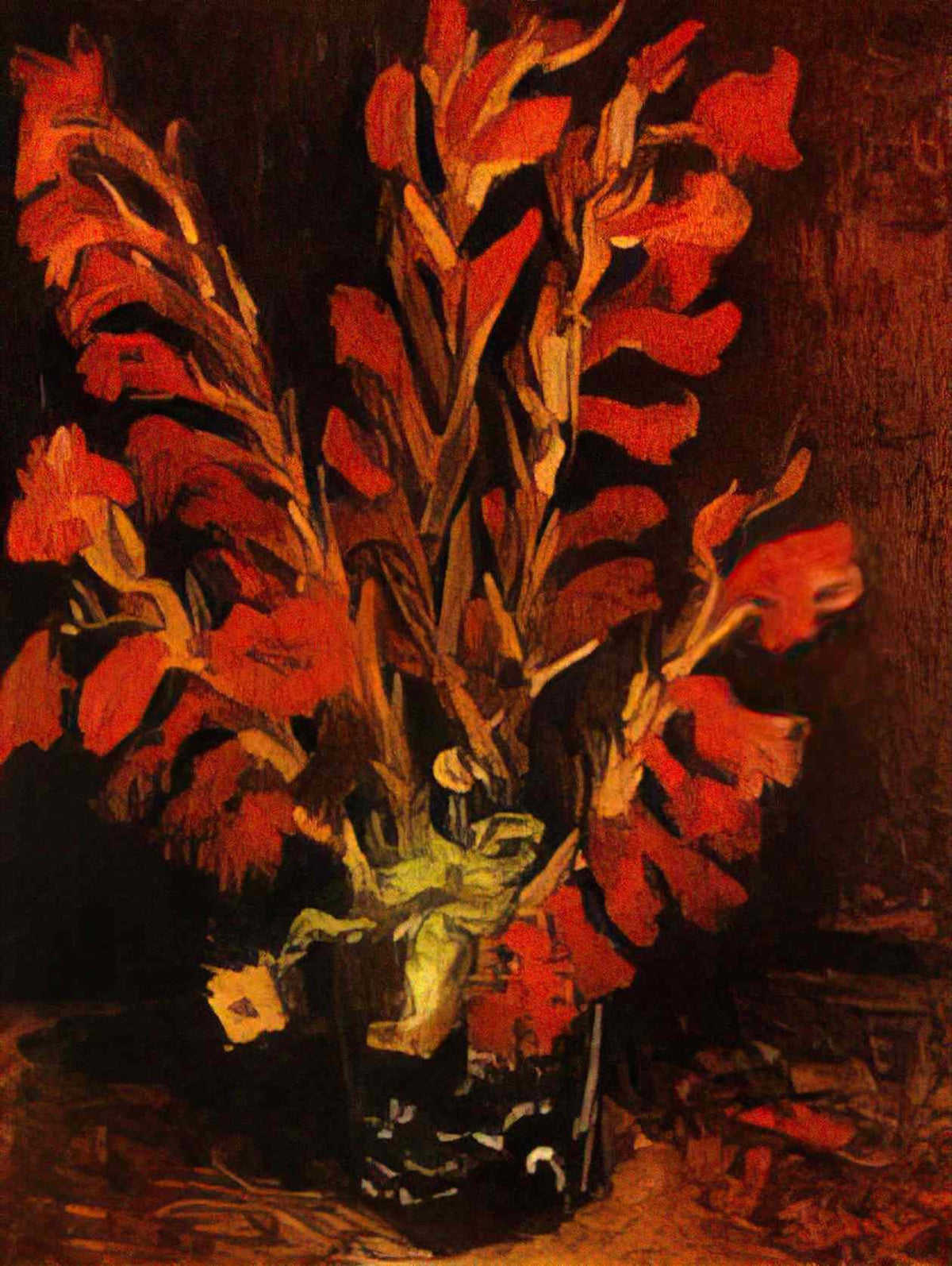 van gogh vase with red gladioli 1886 Art A4 Photo Print